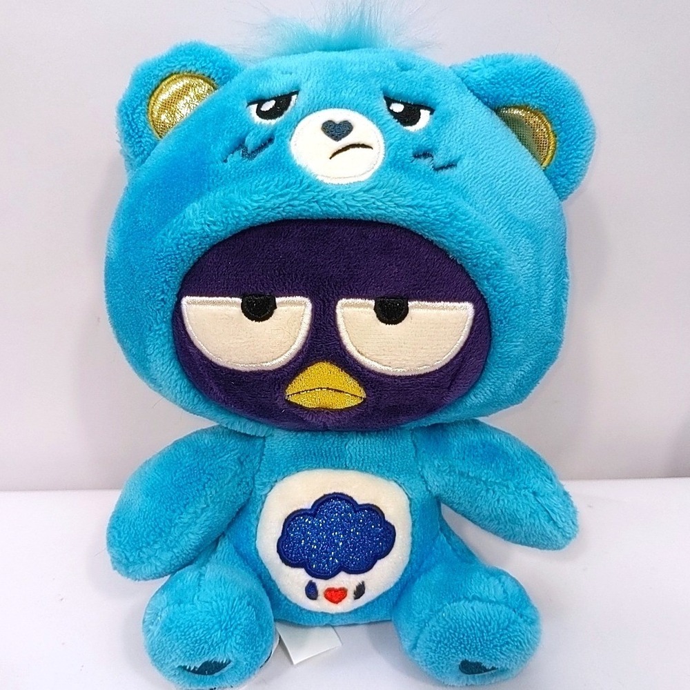 Hello Kitty & Friends X Care Bears Plush Collab Badtz Maru Grumpy Bear 9"